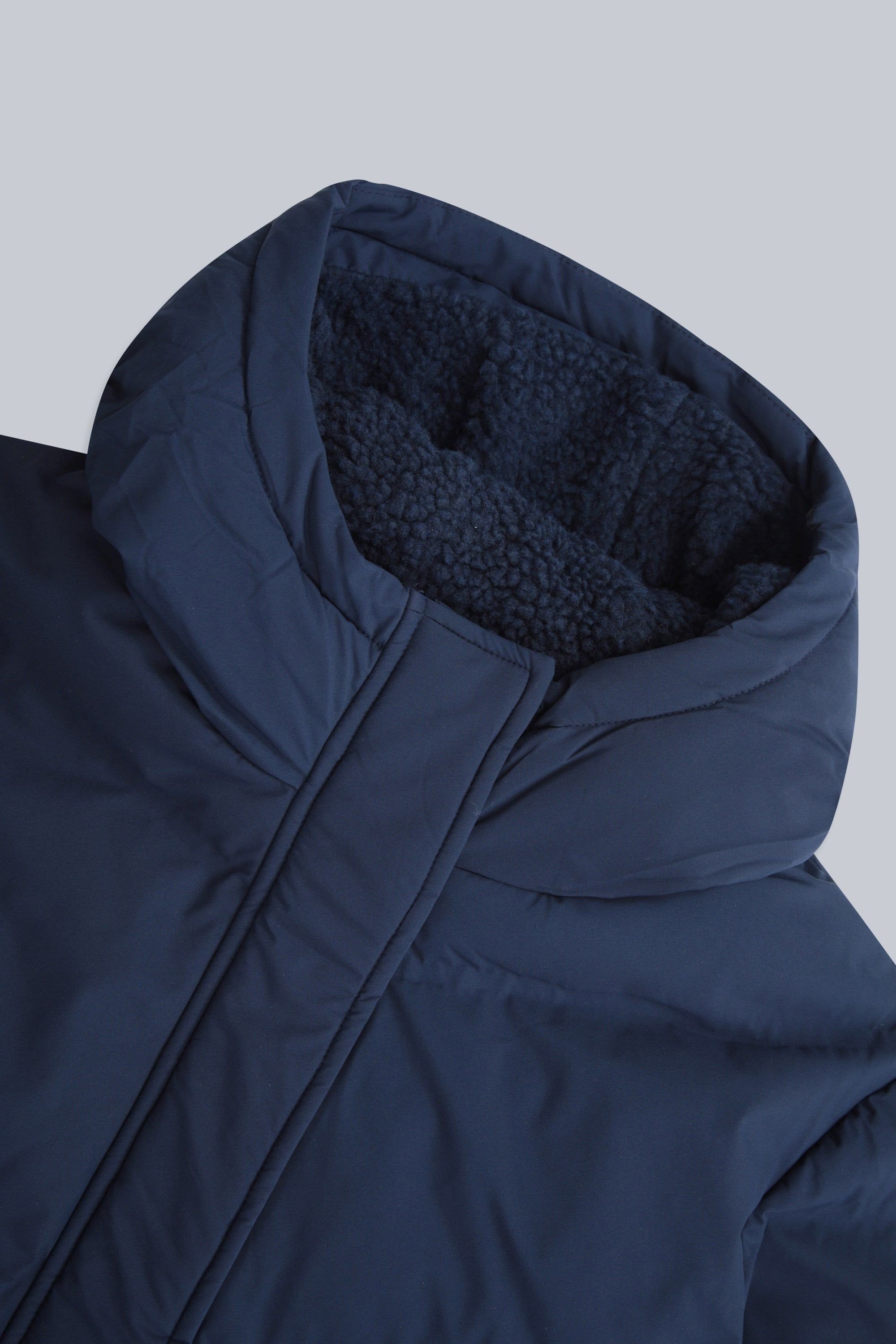 Animal Animal Women's 'Cocoon' Water Resistant Breathable Cosy Hood Padded Borg Lined Coat in Navy - 3