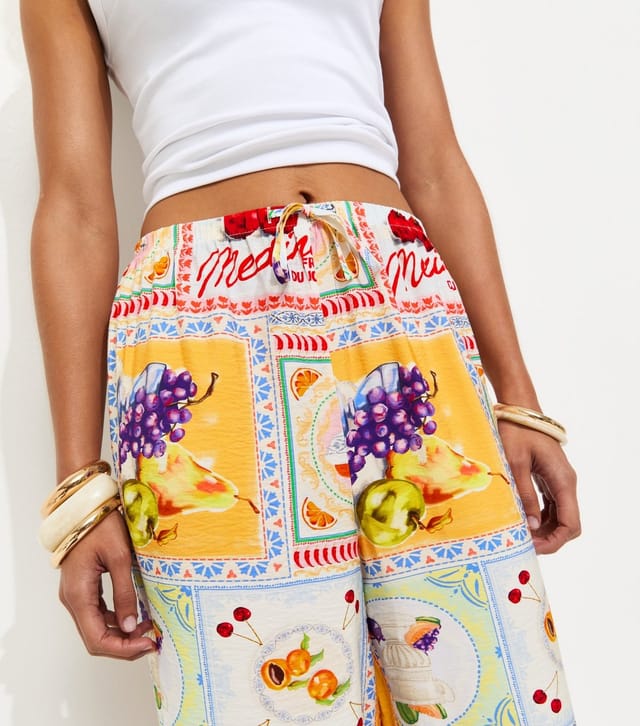 New Look Women's Multicolour Still Life Print Wide Leg Trousers New Look - 2
