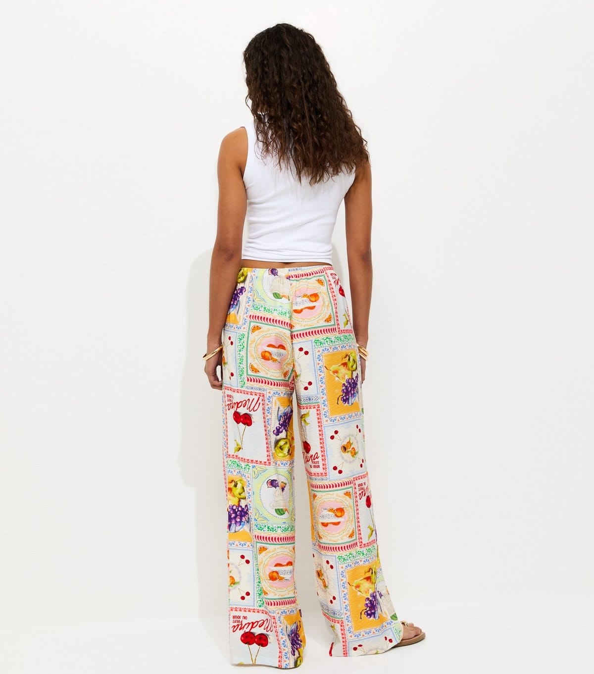 New Look Women's Multicolour Still Life Print Wide Leg Trousers New Look - 4