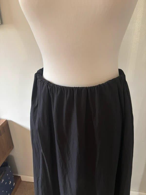 Mango Mango black cotton midi skirt - size L fits a 12-14