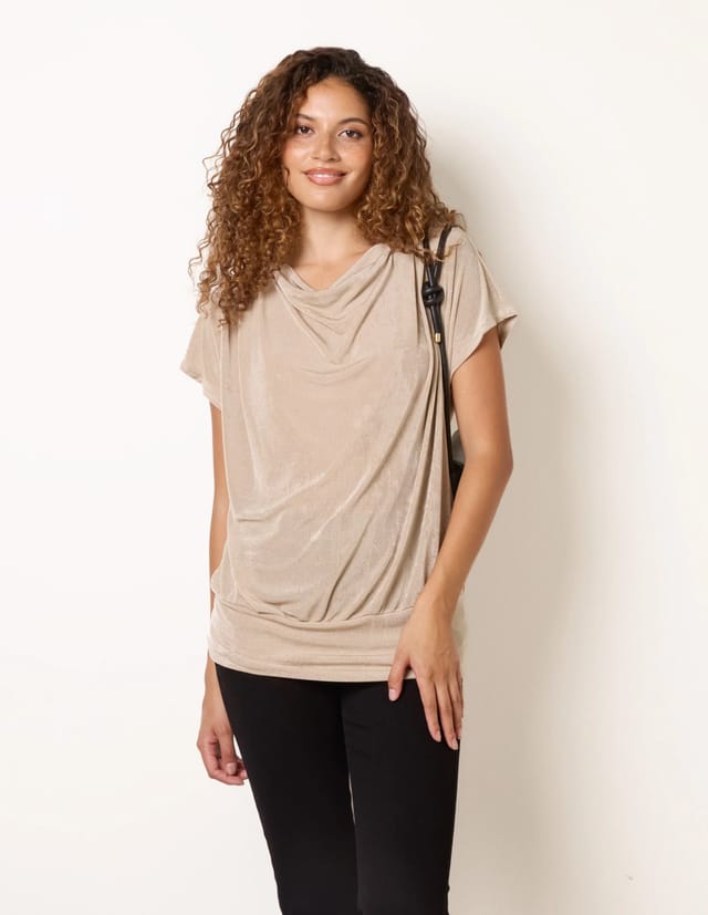 Blue Vanilla Draped Cowl Neck Deep Hem Top - 2