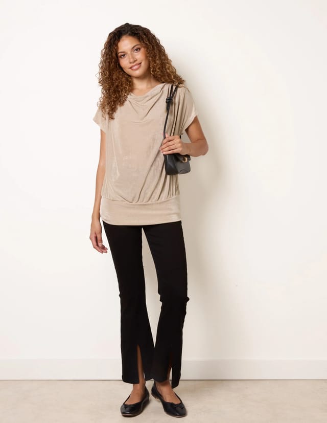 Blue Vanilla Draped Cowl Neck Deep Hem Top - 3