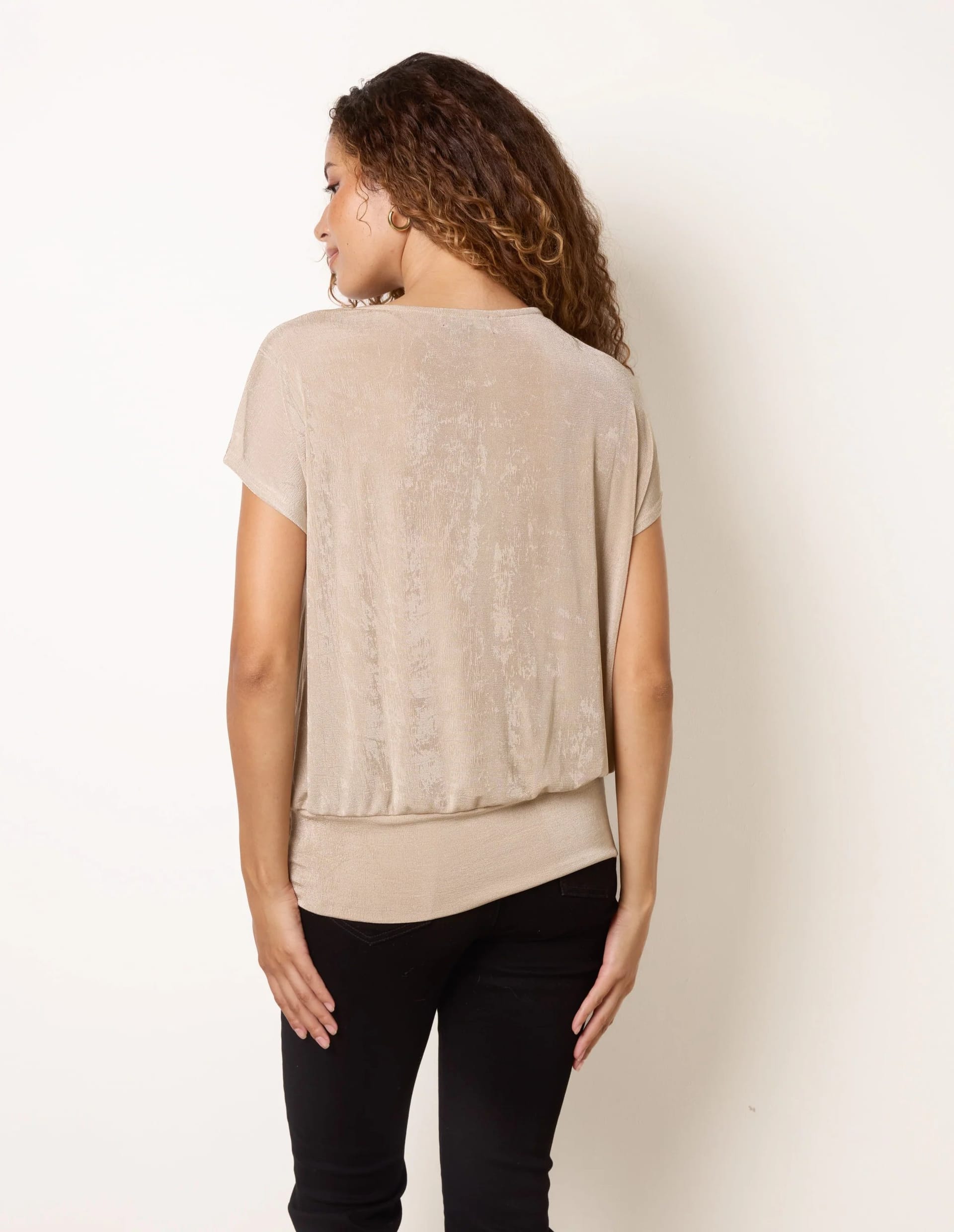 Blue Vanilla Draped Cowl Neck Deep Hem Top - 4