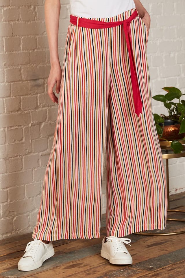 Nomads Clothing Nomads Clothing Women's Striped Viscose Trousers in White - 2