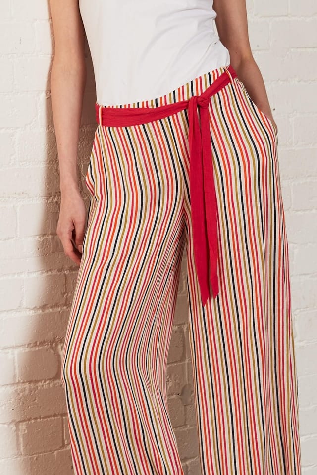 Nomads Clothing Nomads Clothing Women's Striped Viscose Trousers in White - 3