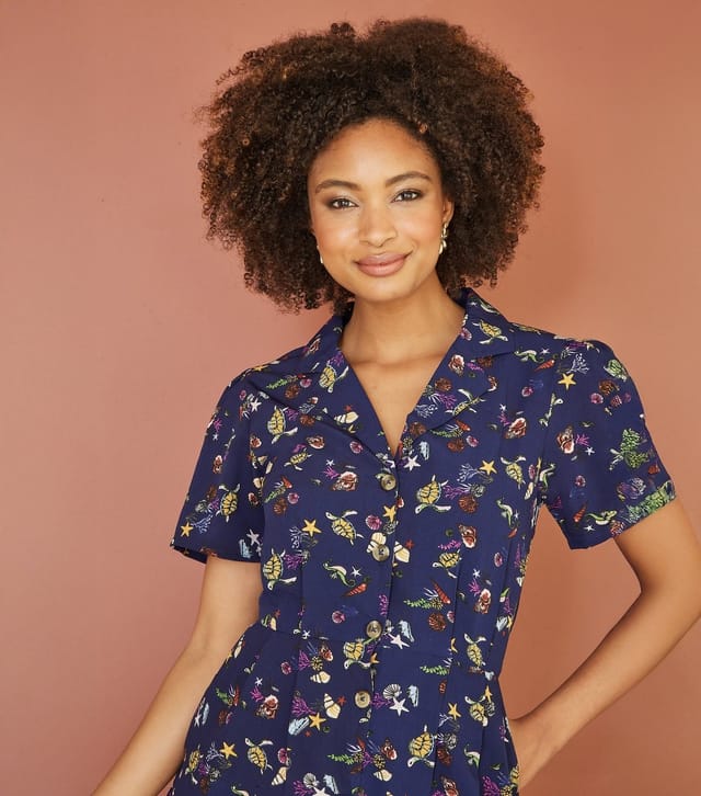 Yumi Women's Navy Seaside Print Playsuit Yumi New Look - 2