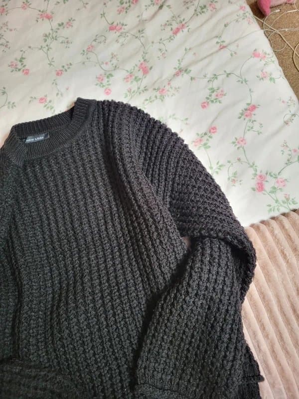 New Look - New Look Black Waffle Knit Chunky Jumper