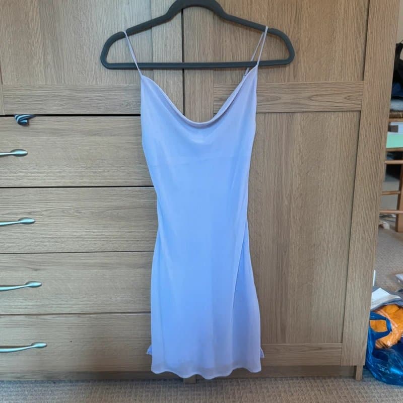 Bershka Lilac mini chiffon cowl neck dress