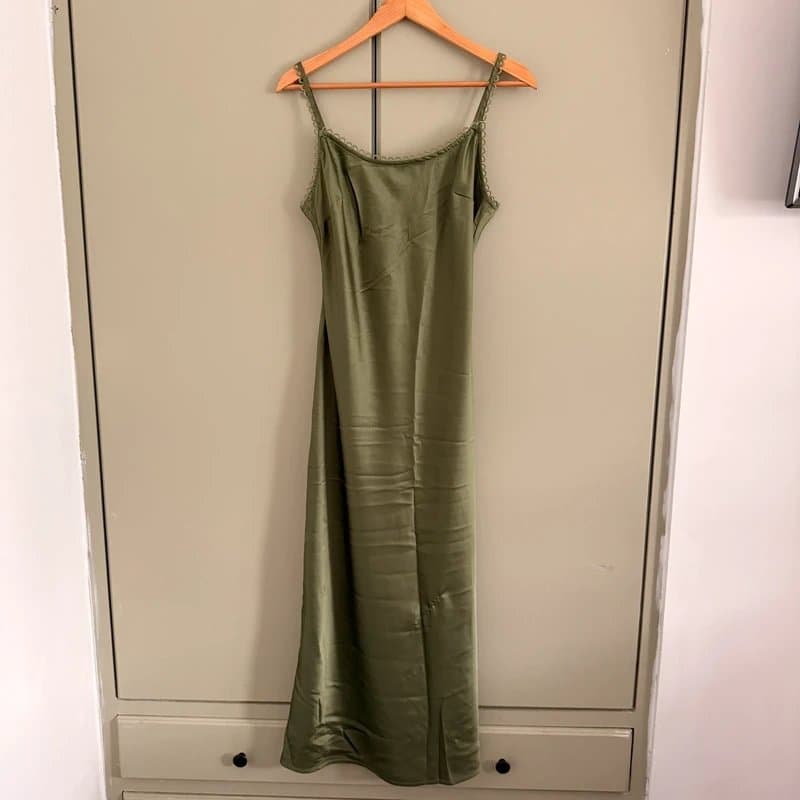 ASOS Silk ASOS khaki dress size 12