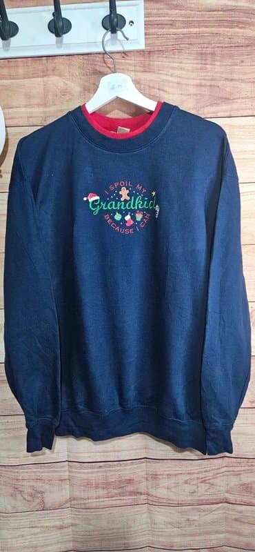 M & C Sportswear Vintage embroidered double collared festive jumper large