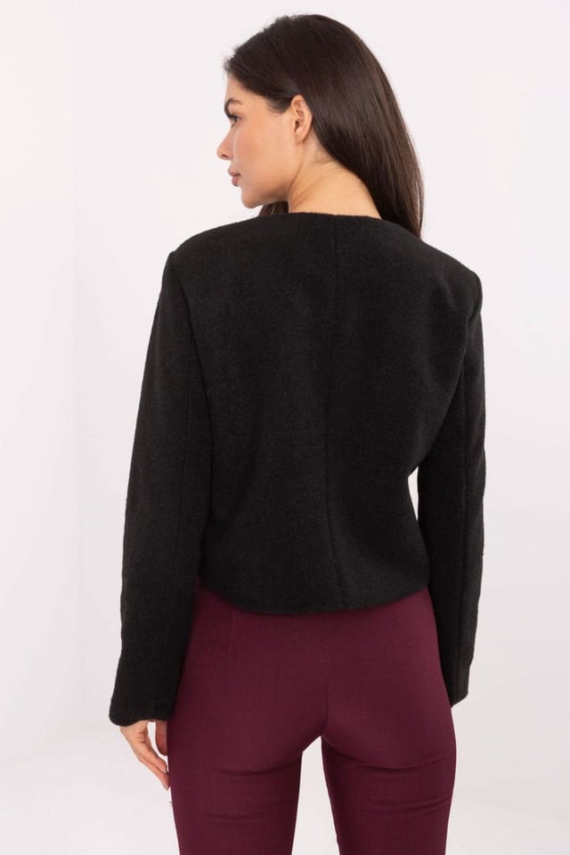 Love Lace Love Lace Women's Elegant Short Cut Polyester Lined Jacket in Black - 3