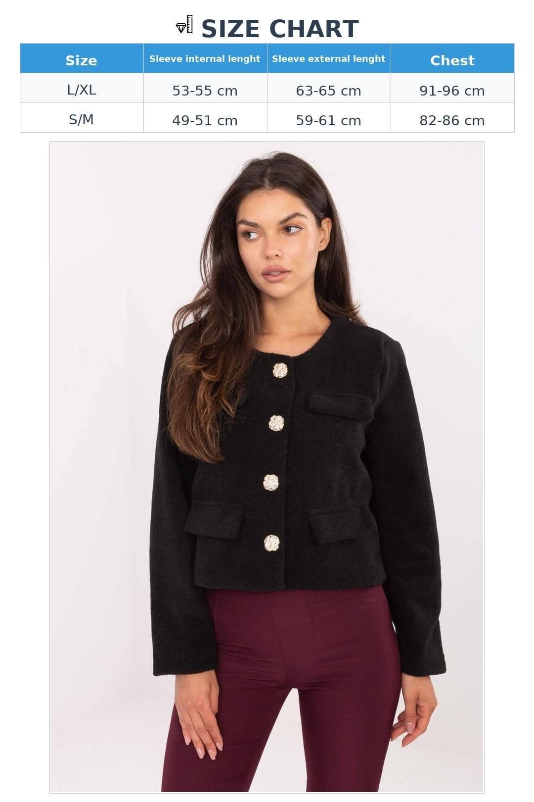 Love Lace Love Lace Women's Elegant Short Cut Polyester Lined Jacket in Black - 4