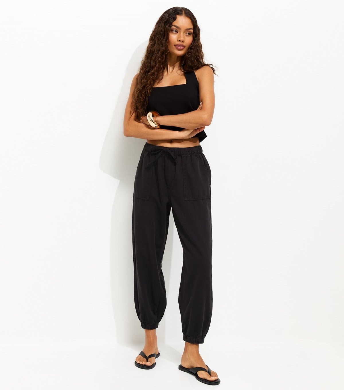 New Look New Look Petite Black Twill Cargo Trousers