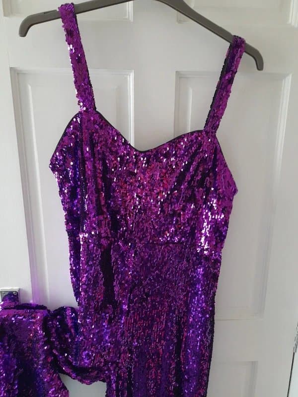 Very Woman's bright purple sequin wide leg jumpsuit 💜  by very size 14