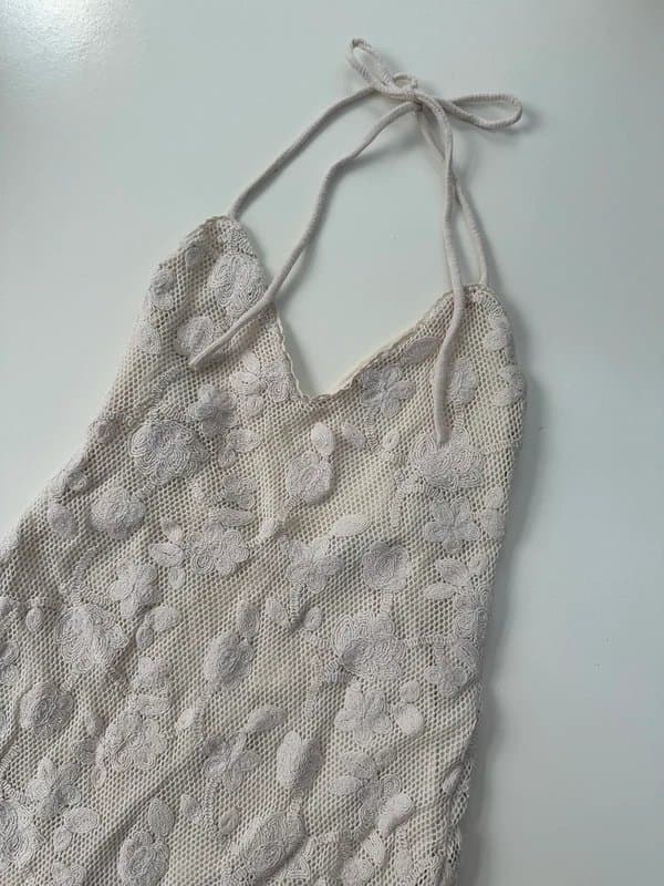 Bershka Bershka cream floral crochet dress