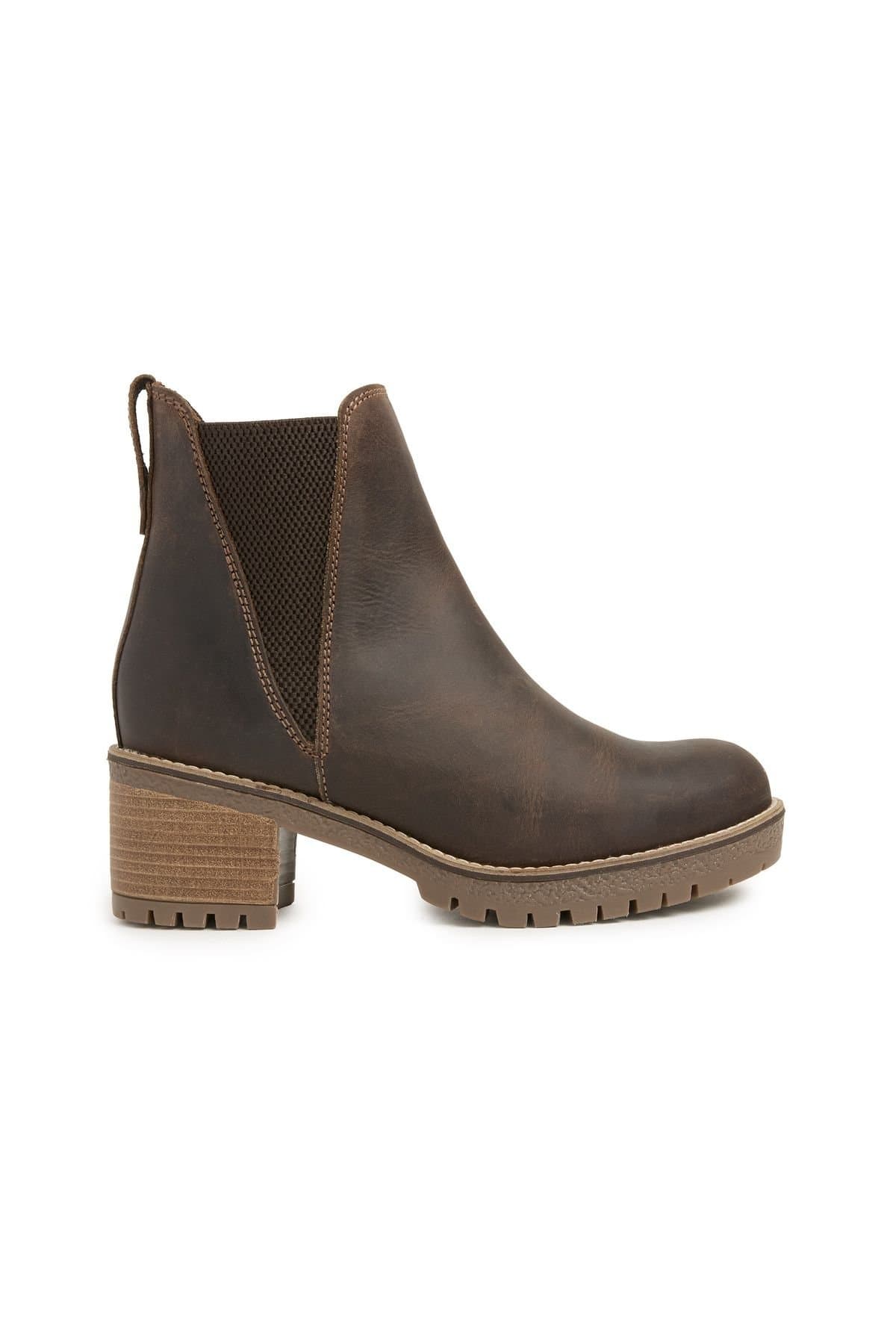 Celtic & Co Celtic & Co Women's Block Heel Chelsea Boot in Dark Brown