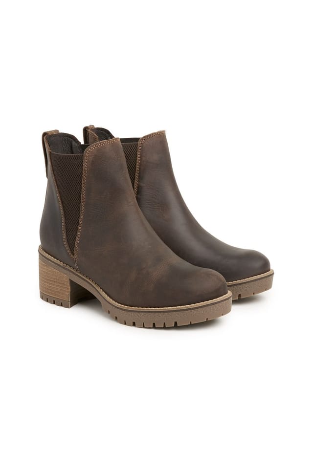 Celtic & Co Celtic & Co Women's Block Heel Chelsea Boot in Dark Brown - 3