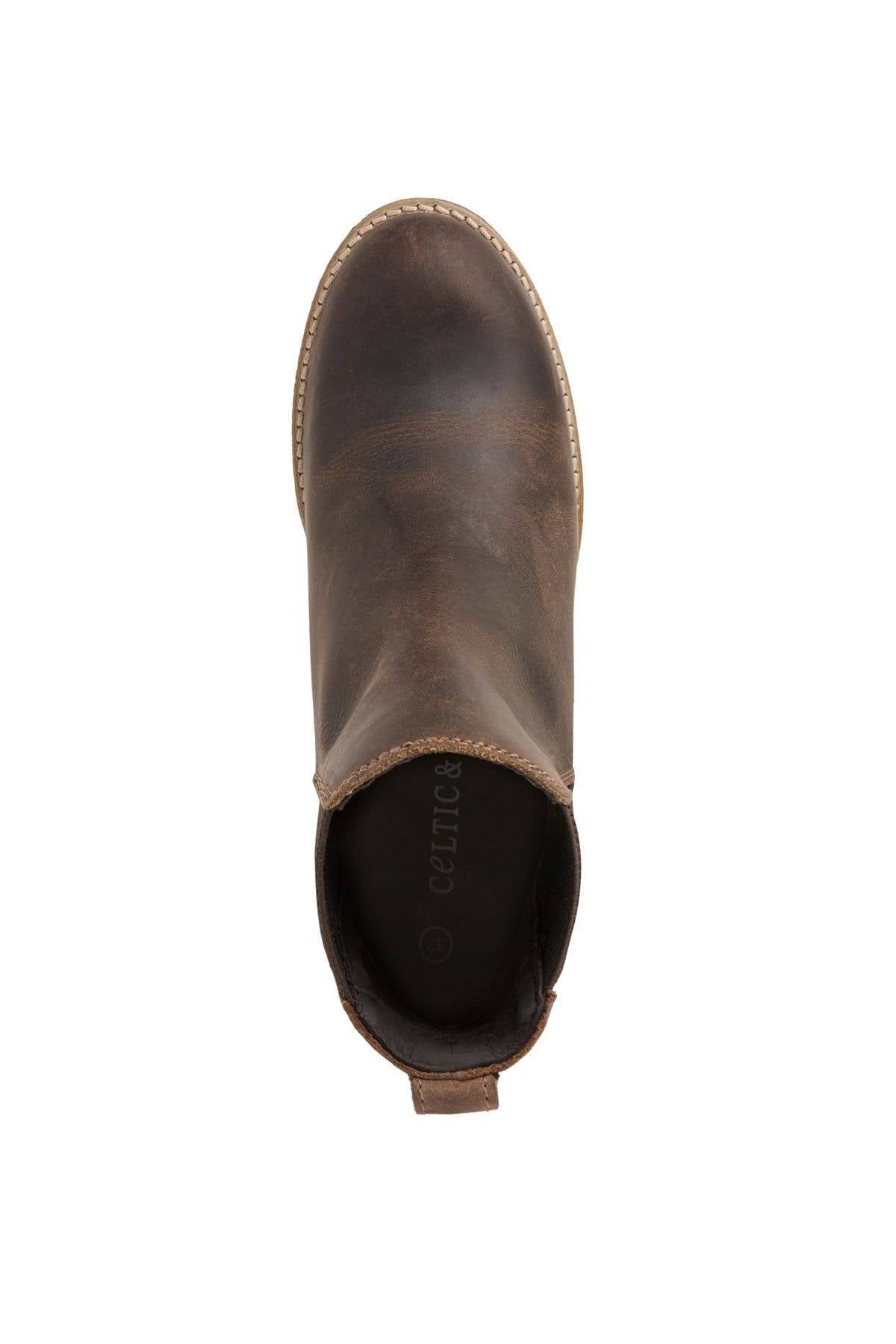 Celtic & Co Celtic & Co Women's Block Heel Chelsea Boot in Dark Brown - 4