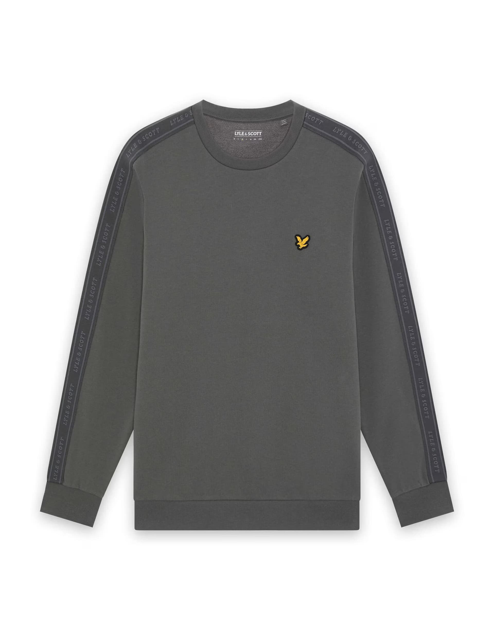 ASOS Lyle & Scott Mid layers jacquard tape crew neck in y350 mercury grey