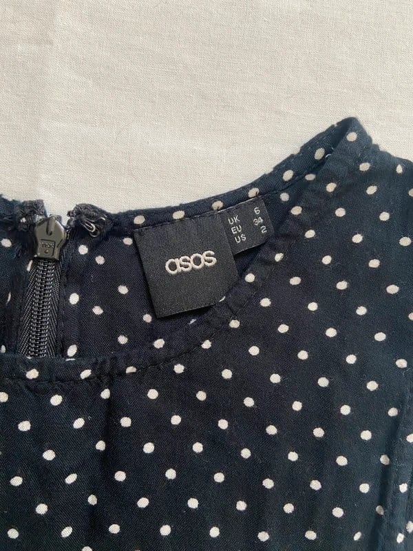 ASOS Black Polka Dot Zip-Up Jumpsuit With Open Sides