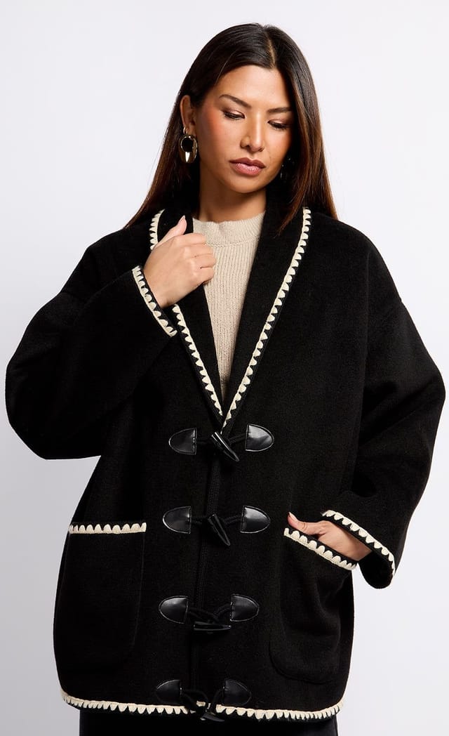 Little Mistress Little Mistress Women's Black Contrast Stitch Trim Jacket - 3