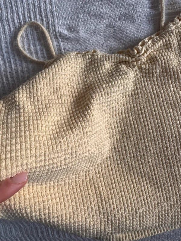 Bershka Buttermilk yellow stitched top