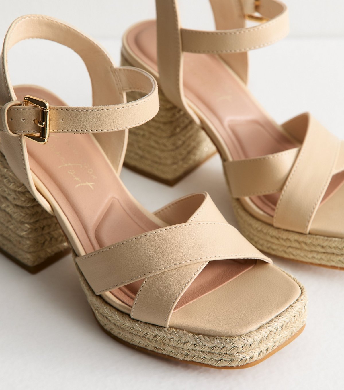 New Look Women's Off White Crossover Strap Jute Sole Sandals Vegan New Look - 4