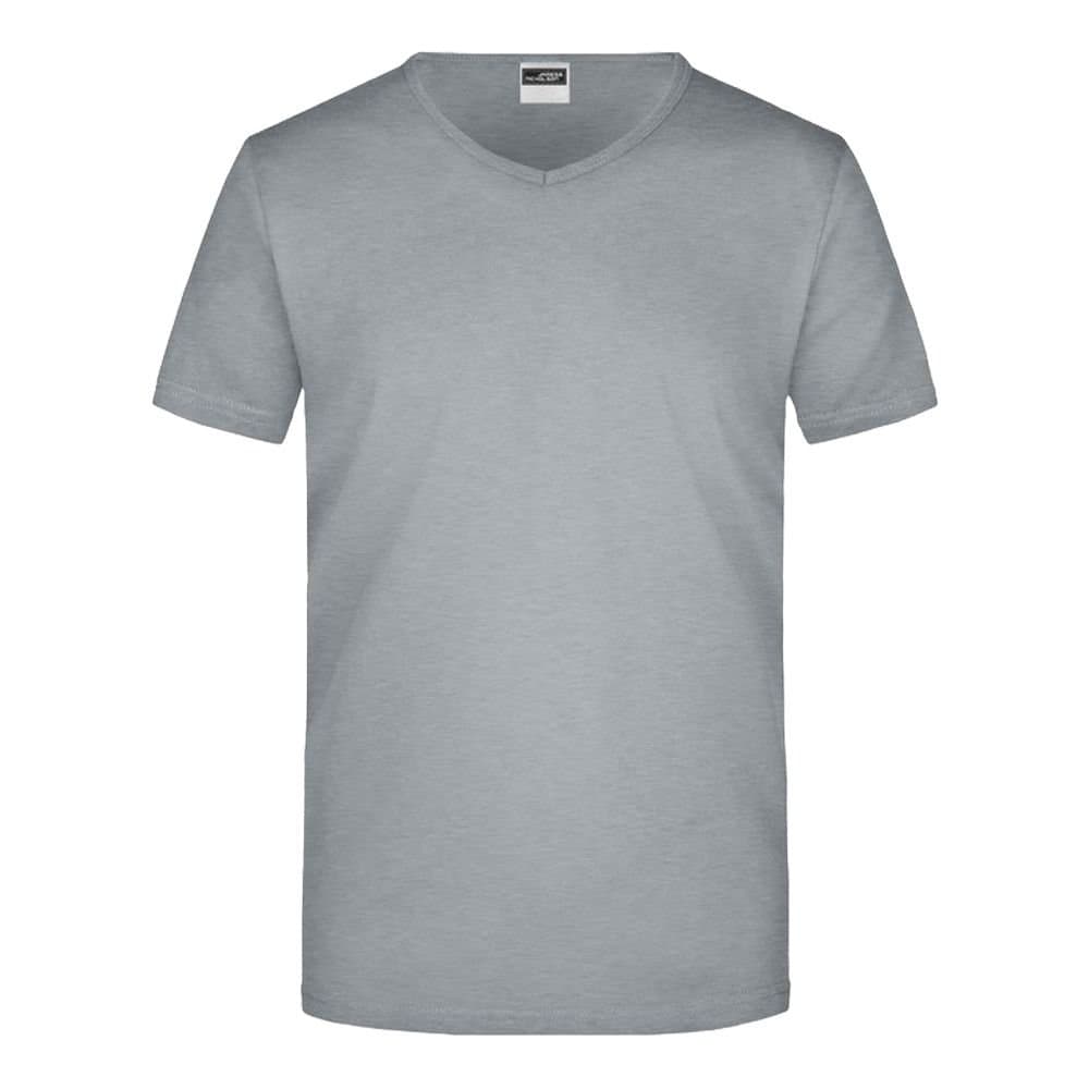 James and Nicholson James and Nicholson Men's V Neck Slim T-Shirt in Grey