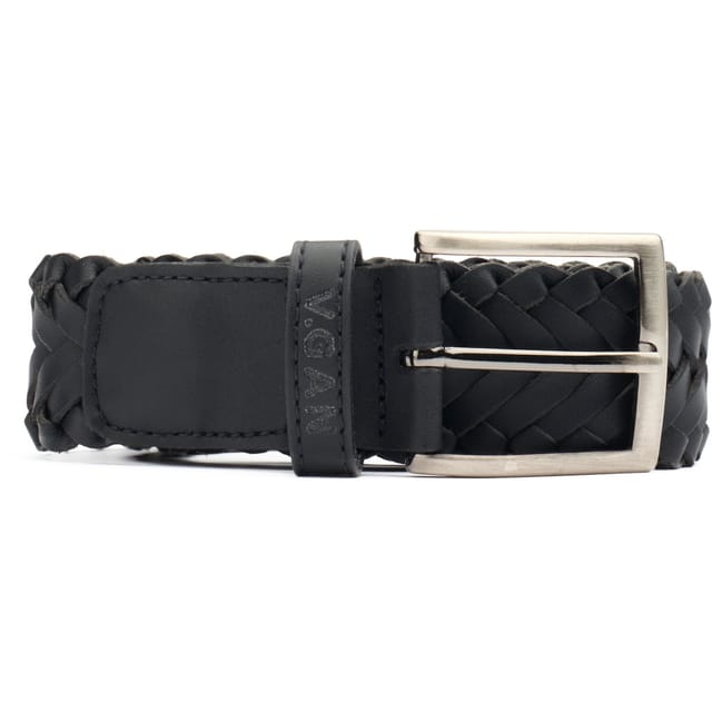 V.GAN V.GAN Men's Weave 3.5Cm Belt in Black - 2