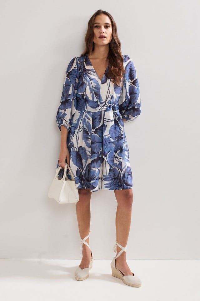 Phase Eight Phase Eight Women's Kaya Printed Short Dress in Blue - 3