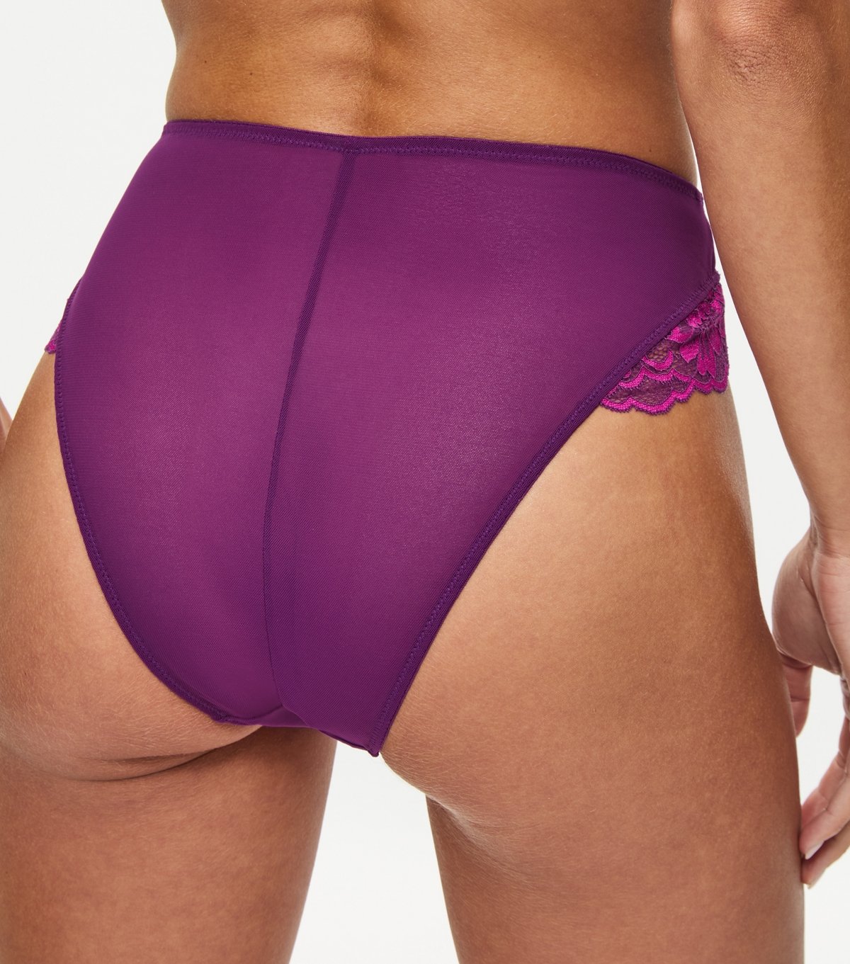 Ann Summers Women's Purple Lace High Waist Brazilian Briefs Ann Summers New Look - 3