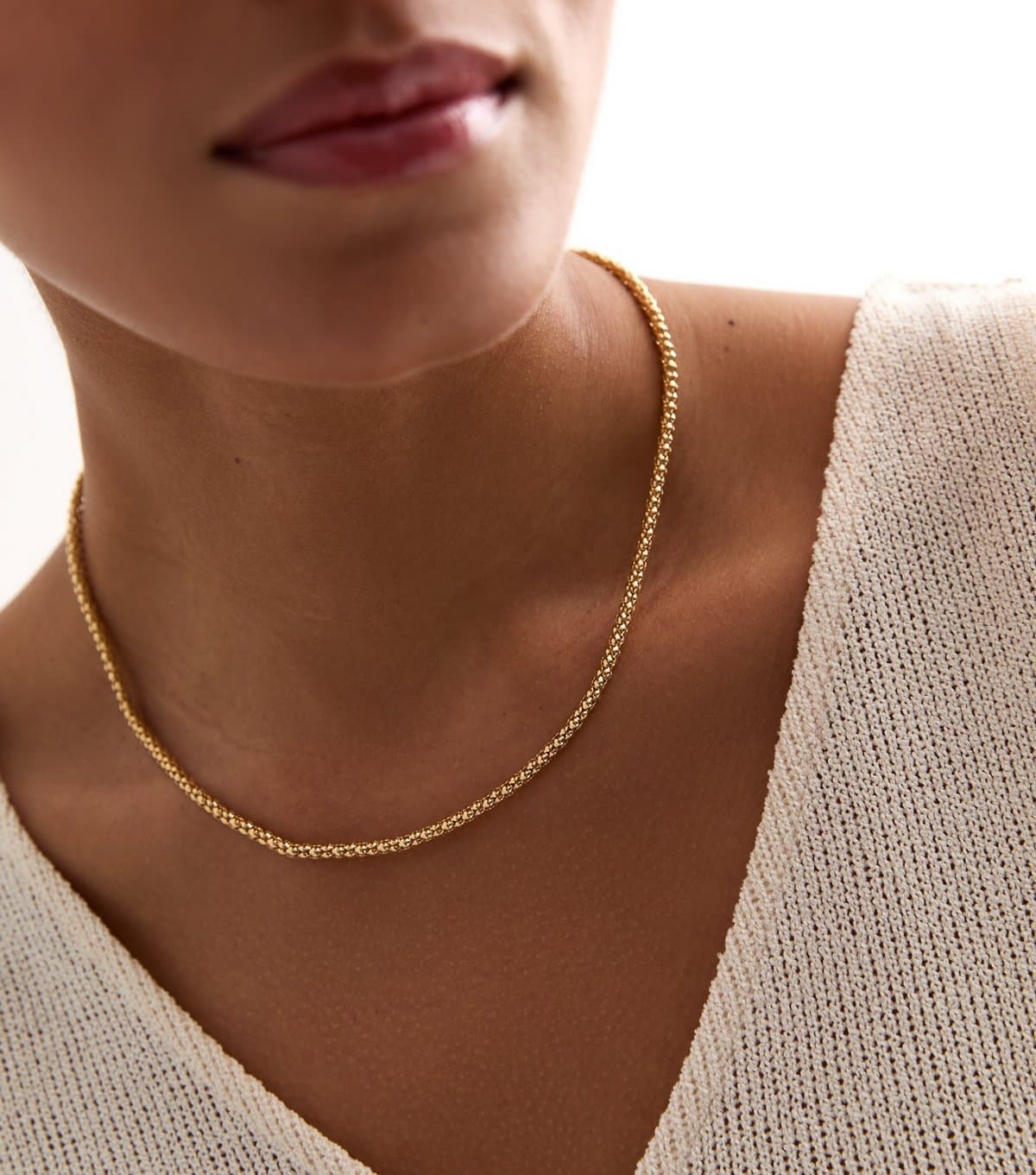 New Look 18ct Gold Plated Slim Ball Chain Necklace New Look