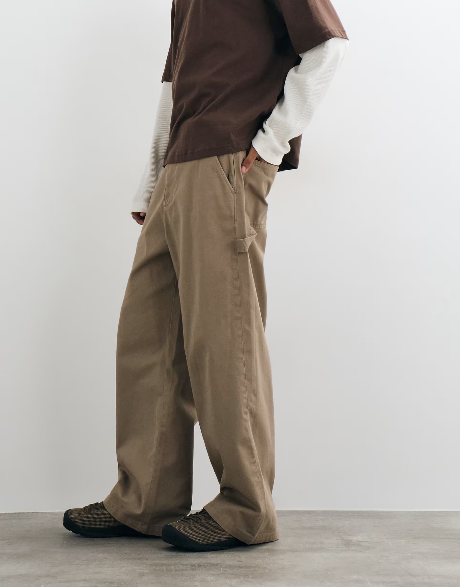 ASOS Cotton On super baggy worker trouser in camel