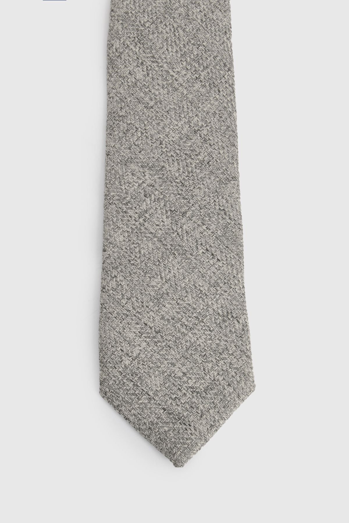 Burton Burton Men's Light Grey Tweed Look Tie - 3