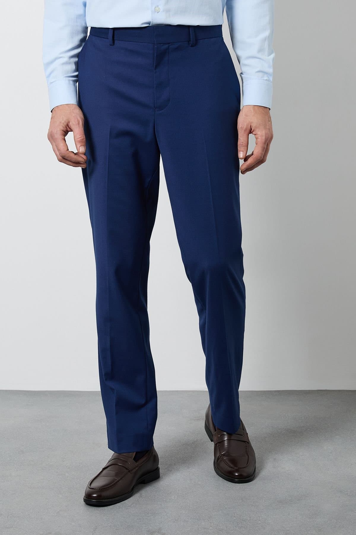 Burton Burton Men's French Navy Tailored Fit Essential Suit Trousers in Dark Blue