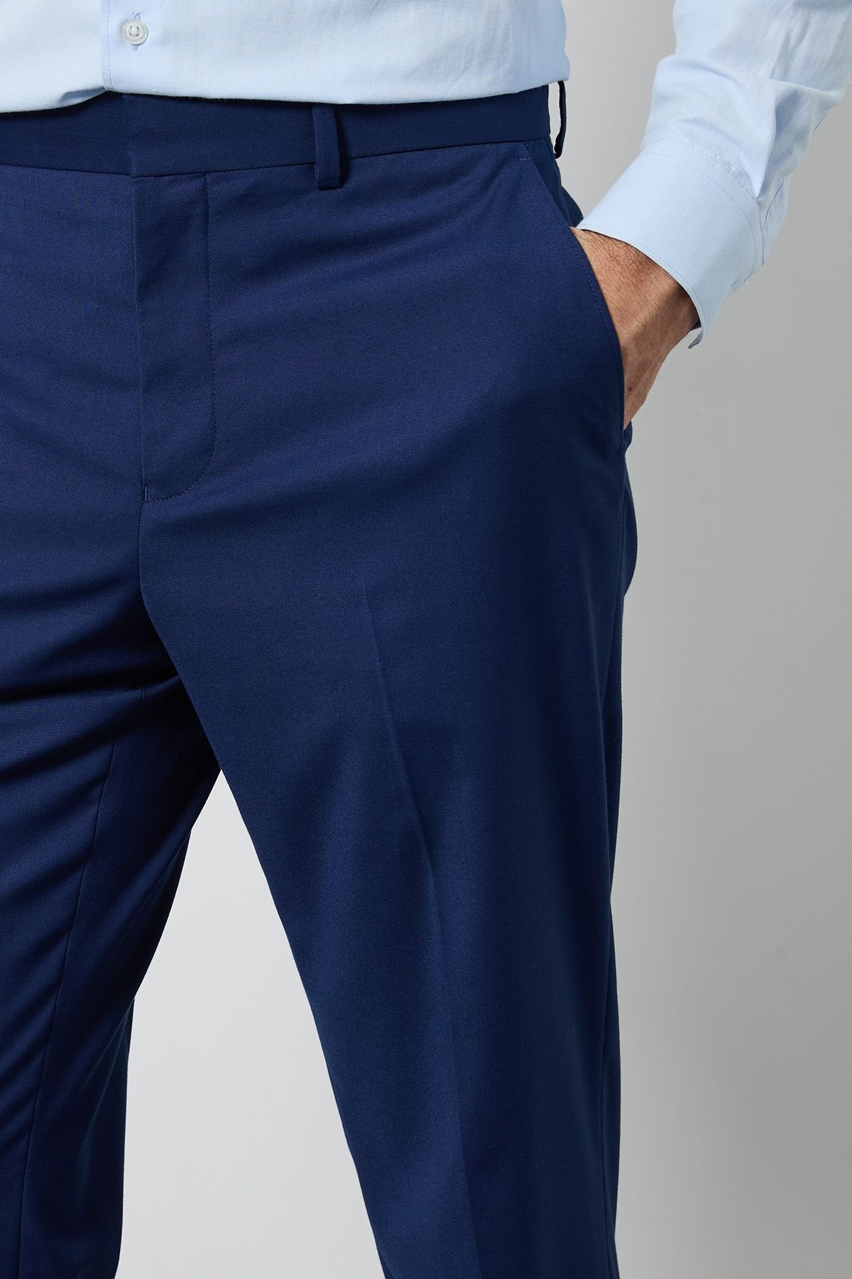 Burton Burton Men's French Navy Tailored Fit Essential Suit Trousers in Dark Blue - 4