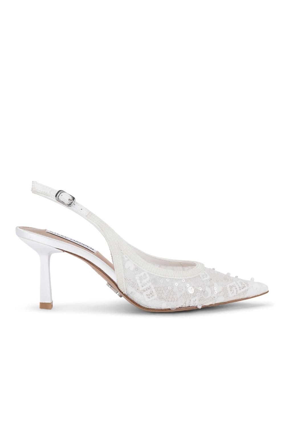 Steve Madden STEVE MADDEN Women's 'Emari White' Fabric Heels in White - 1