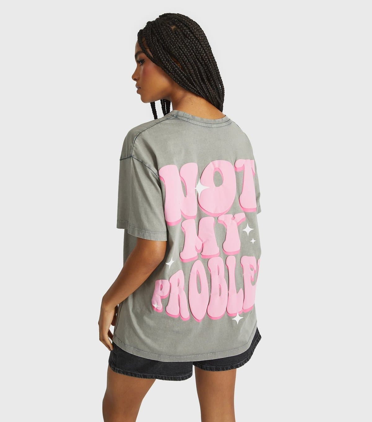 Skinnydip Women's Grey Not My Problem Printed T-Shirt Skinnydip New Look