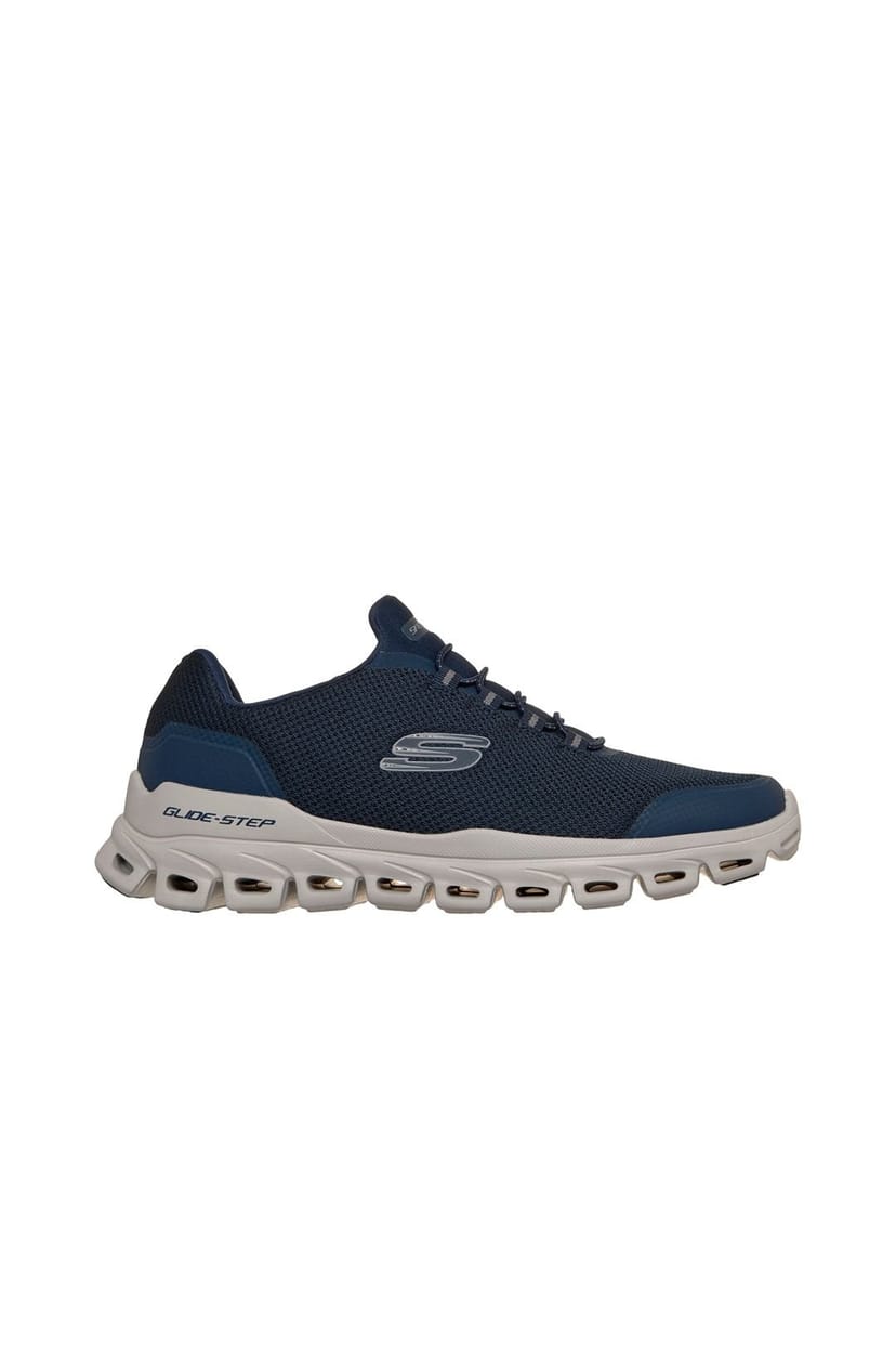 Skechers Skechers Men's Glide-Step Textured Mesh Slip-On Trainers Navy - 1