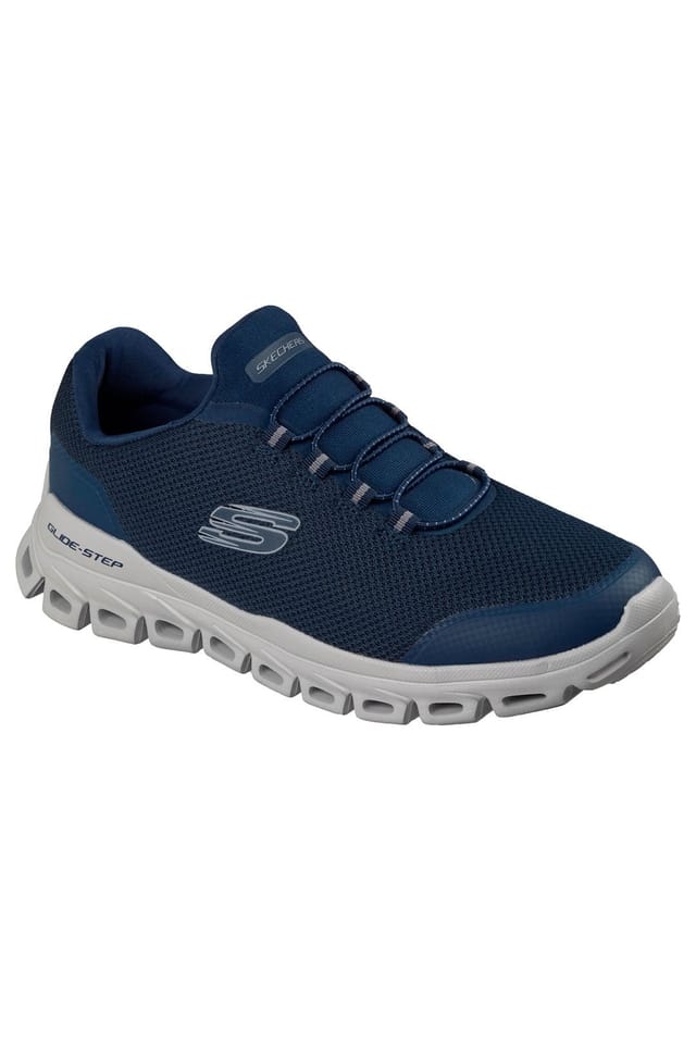 Skechers Skechers Men's Glide-Step Textured Mesh Slip-On Trainers Navy - 2