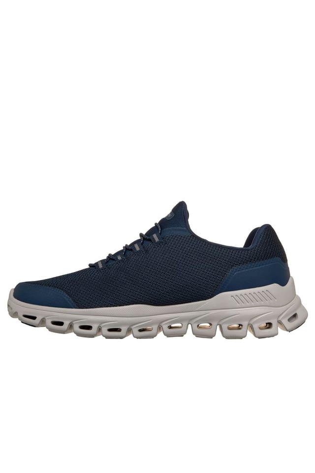 Skechers Skechers Men's Glide-Step Textured Mesh Slip-On Trainers Navy - 3