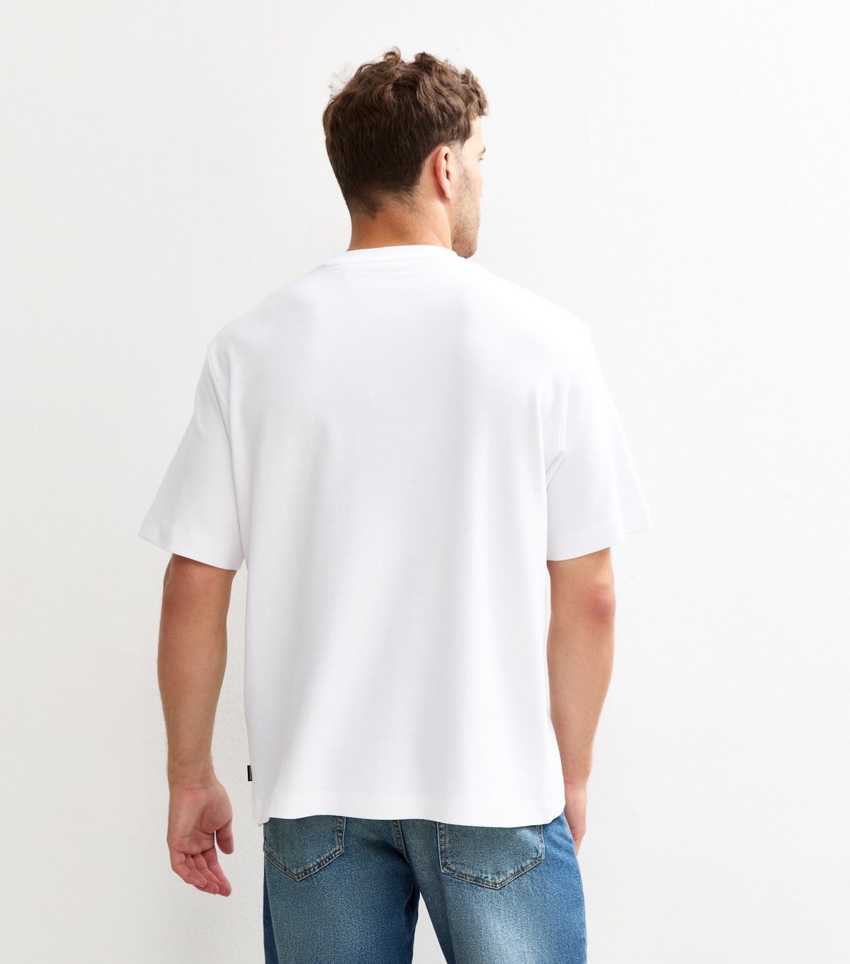 jack & jones Men's White Crew Neck T-Shirt Jack & Jones New Look - 4