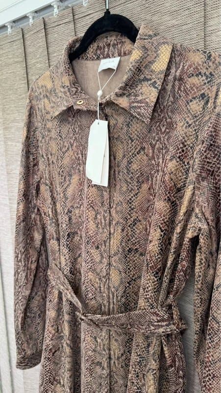 Vila Vila snake print belted coated mini dress BNWT size 10