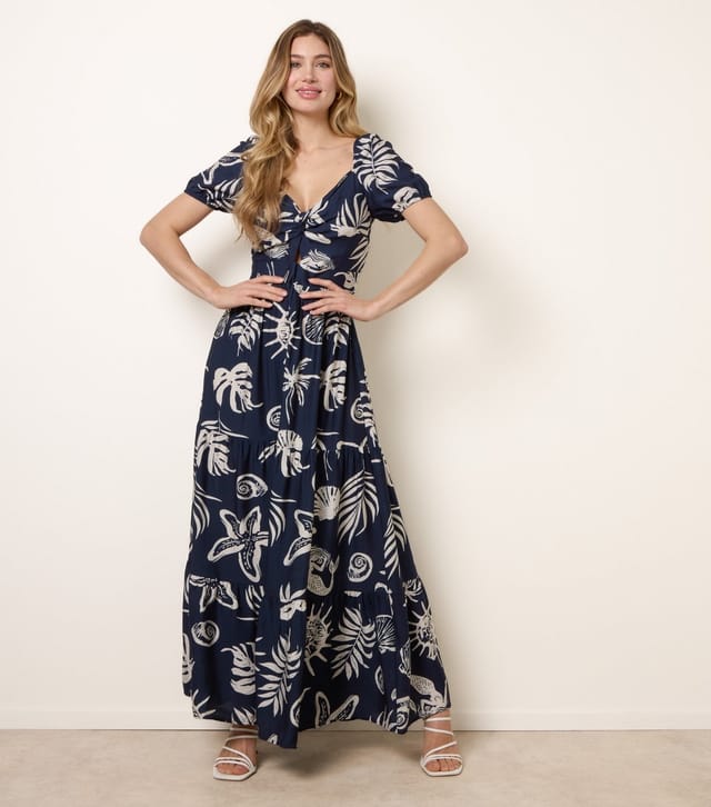 Blue Vanilla Women's Navy Mermaid Print Maxi Dress Blue Vanilla New Look - 2