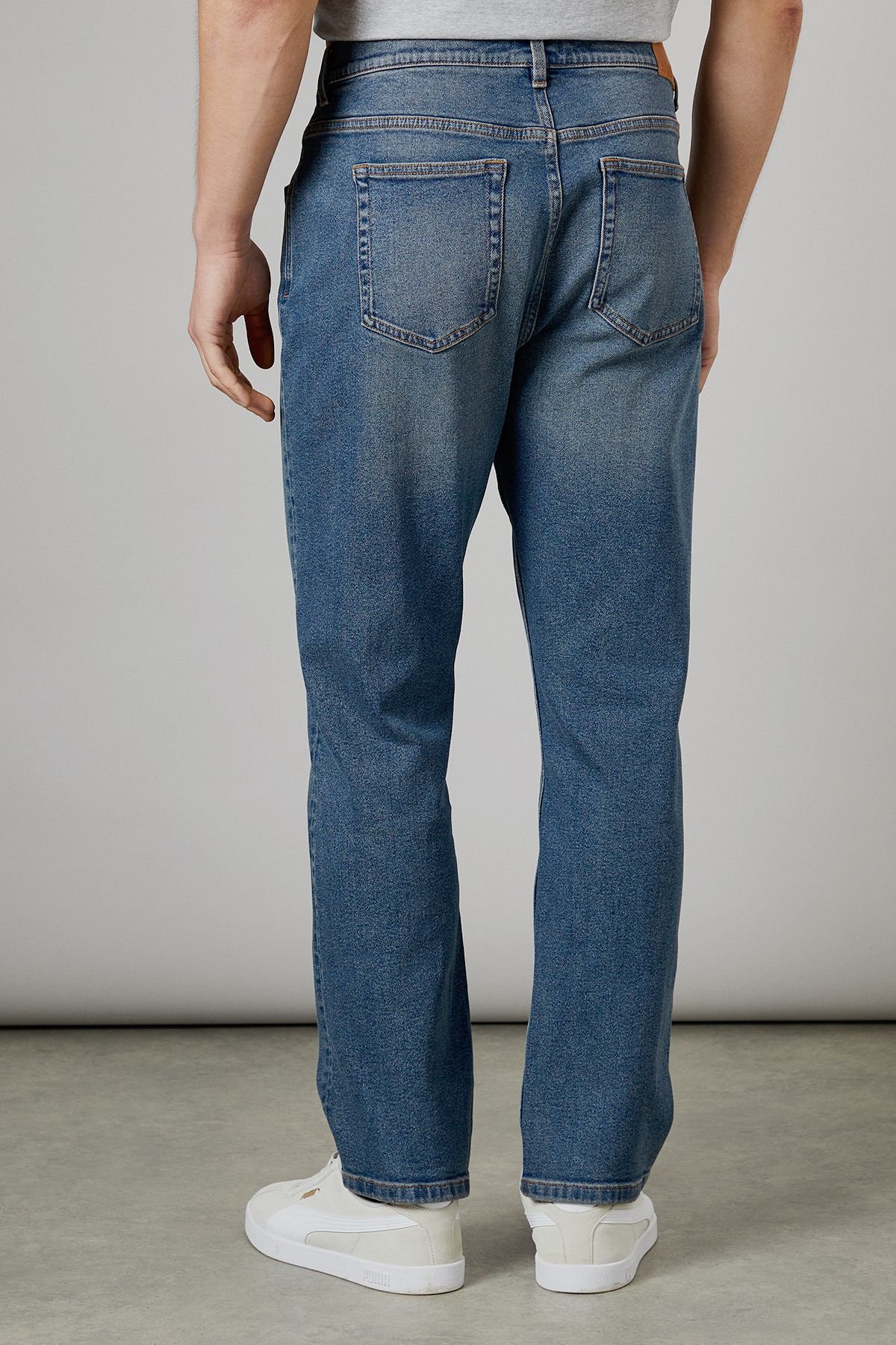 Maine Maine Men's Vintage Wash Premium Stretch Straight Fit Jeans in Dark Blue - 4