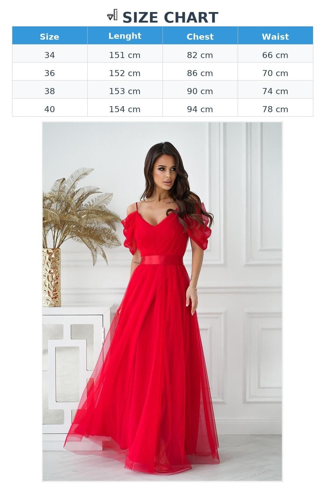 Love Lace Love Lace Women's Long Spanish Style Dress with Tulle Sleeves Belt in Red - 4