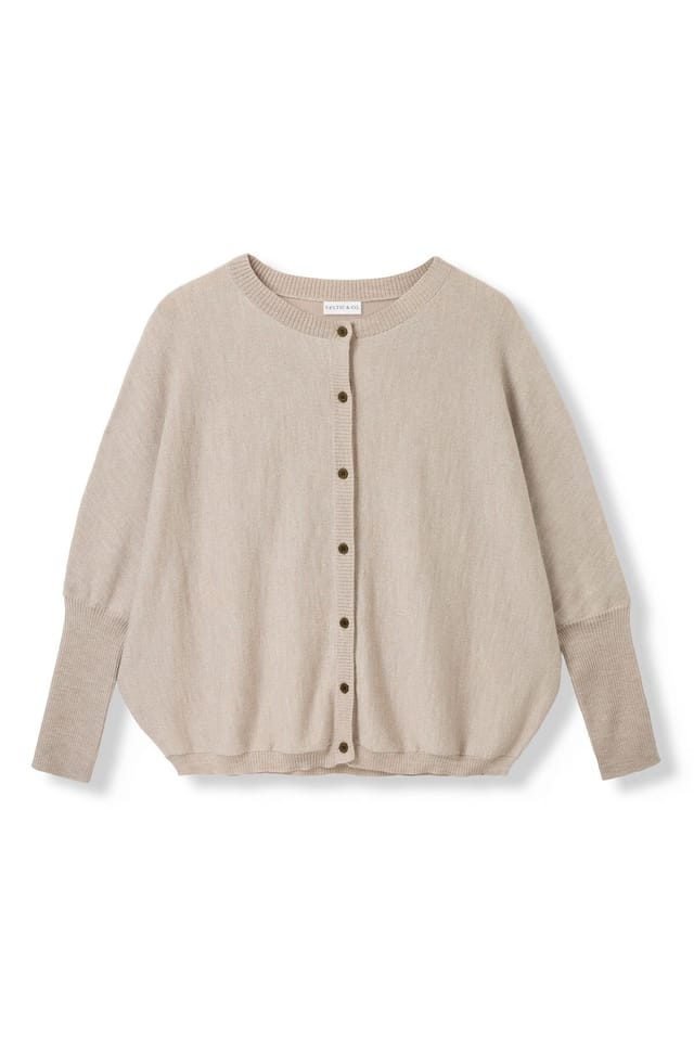 Celtic & Co Celtic & Co Women's Fine Knit Merino Cardigan in Cream - 2