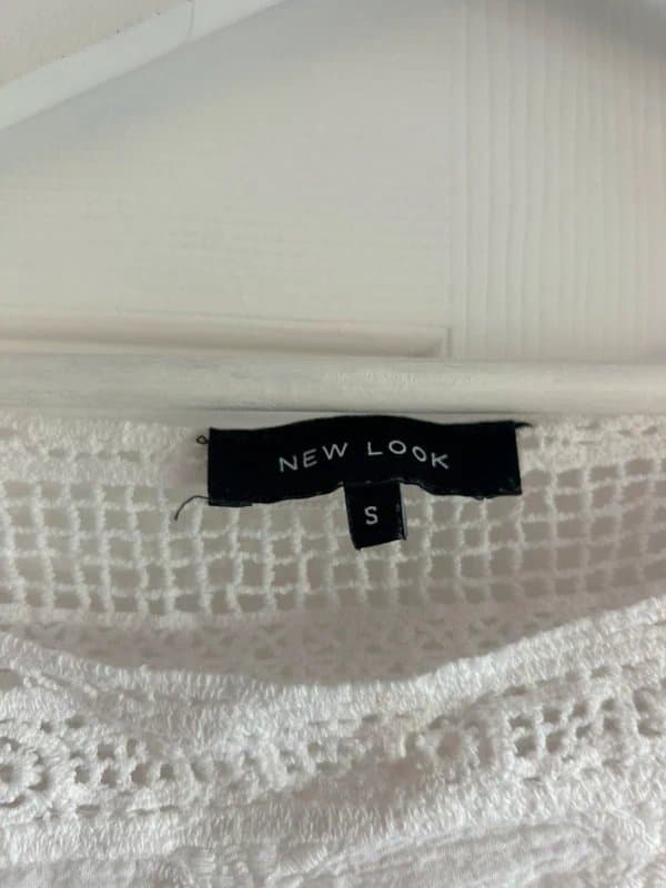 New Look White boho crochet top