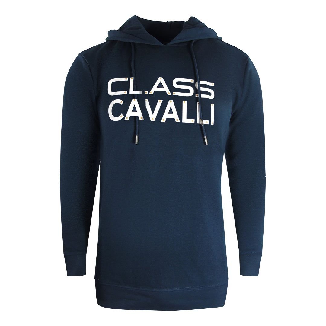 Cavalli Class Cavalli Class Men's Reverse Logo Navy Blue Hoodie - 4