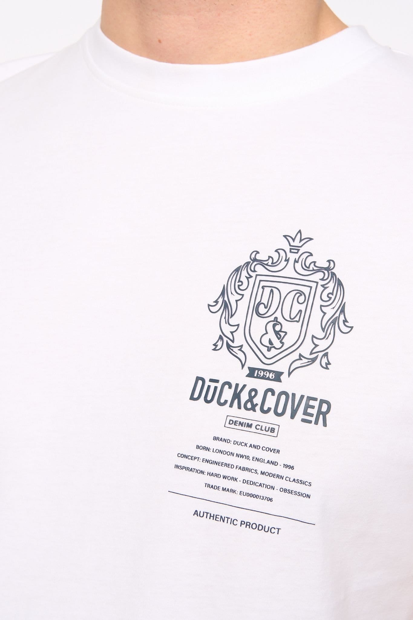 Duck&Cover Duck&Cover Men's Stoneham Premium Brushed Cotton T-Shirt in White - 4